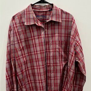 Alan Flusser Men’s Red Plaid Long Sleeve Button-Down Shirt XXL